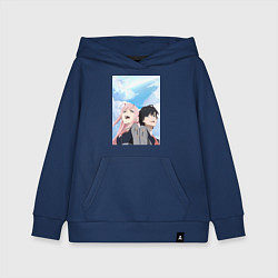Толстовка детская хлопковая Милый во Франксе Хиро, цвет: тёмно-синий