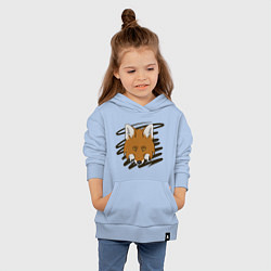 Толстовка детская хлопковая Стилизованная морда лисы, цвет: мягкое небо — фото 2