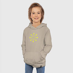 Толстовка детская хлопковая Желтые неоновые звезды, цвет: миндальный — фото 2