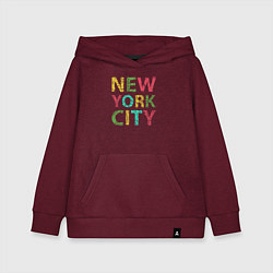 Толстовка детская хлопковая New York city colors, цвет: меланж-бордовый