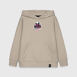 Толстовка детская хлопковая Учёный осьминог с компьютером и кофе, цвет: миндальный