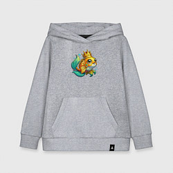 Толстовка детская хлопковая Золотая рыбка в короне, цвет: меланж