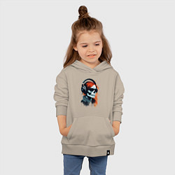 Толстовка детская хлопковая Grunge redhead girl skull, цвет: миндальный — фото 2