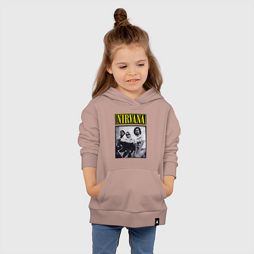 Детская толстовка-худи Нирвана группа / Пыльно-розовый – фото 4