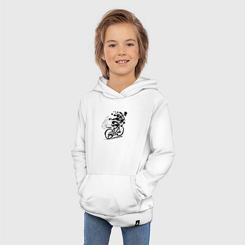 Детская толстовка-худи Велосипедная клякса / Белый – фото 3