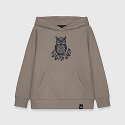 Толстовка детская хлопковая Силуэт совы, цвет: утренний латте