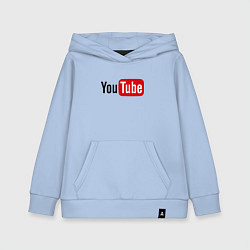 Толстовка детская хлопковая You tube logo, цвет: мягкое небо