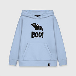 Толстовка детская хлопковая Черная летучая мышь: хэллоуин, цвет: мягкое небо