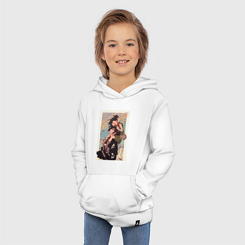 Детская толстовка-худи Хяккимару Дороро воин / Белый – фото 3