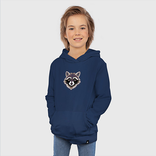 Детская толстовка-худи Симпотяга енот / Тёмно-синий – фото 3