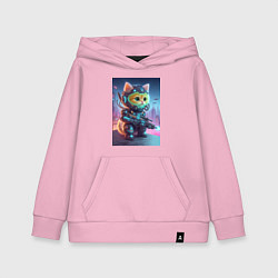 Толстовка детская хлопковая Cool kitten - special cyberforces, цвет: светло-розовый