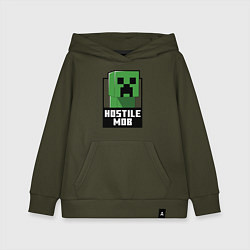 Толстовка детская хлопковая Minecraft hostile mob, цвет: хаки