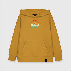 Толстовка детская хлопковая Ретро пальма с большим глазом, цвет: горчичный