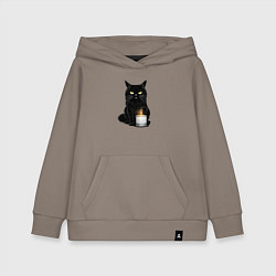 Толстовка детская хлопковая Кот с примусом, цвет: утренний латте