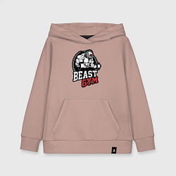 Толстовка детская хлопковая Лучший тренажерного зала - лев, цвет: пыльно-розовый