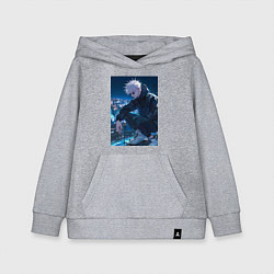 Толстовка детская хлопковая Магическая битва Сатору Годзё арт, цвет: меланж