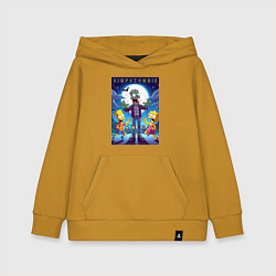 Толстовка детская хлопковая Гомер Симпсон зомби - хэллоуин, цвет: горчичный