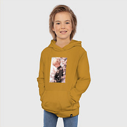 Толстовка детская хлопковая Моя геройская академия Кацуки Бакуго причуда, цвет: горчичный — фото 2