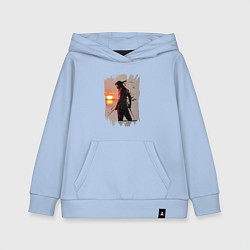 Толстовка детская хлопковая Ниндзя на закате, цвет: мягкое небо