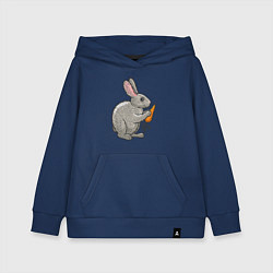 Толстовка детская хлопковая Зайчик с морковочкой, цвет: тёмно-синий