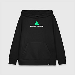 Толстовка детская хлопковая Delta force hawk ops logo, цвет: черный