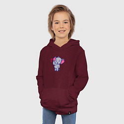 Толстовка детская хлопковая Влюблённый слонёнок, цвет: меланж-бордовый — фото 2
