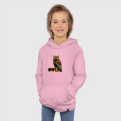 Толстовка детская хлопковая Owls, цвет: светло-розовый — фото 2