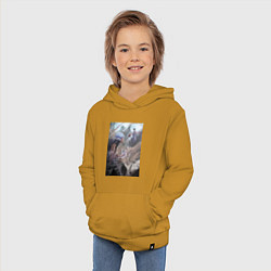 Толстовка детская хлопковая Магическая битва Сатору Годзё Сукуна Рёмэн, цвет: горчичный — фото 2