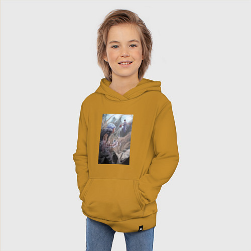 Детская толстовка-худи Магическая битва Сатору Годзё Сукуна Рёмэн / Горчичный – фото 3