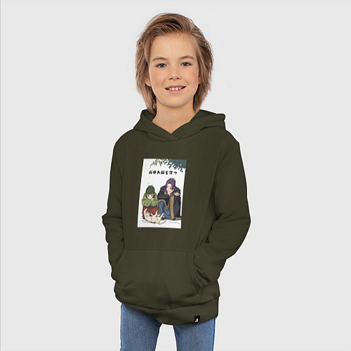 Детская толстовка-худи Монолог фармацевта Маомао Жэньши / Хаки – фото 3