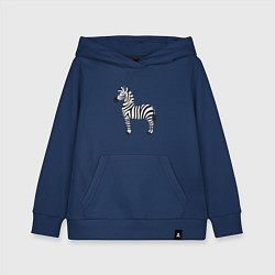 Толстовка детская хлопковая Хорошая веселая зебра, цвет: тёмно-синий