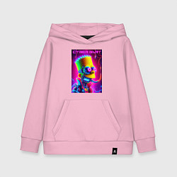 Толстовка детская хлопковая Cyber Bart - neon glow fantasy, цвет: светло-розовый