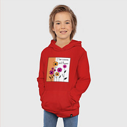 Толстовка детская хлопковая Люблю лето и цветы, цвет: красный — фото 2