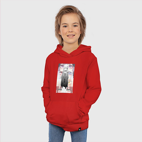 Детская толстовка-худи Эта фарфоровая кукла влюбилась / Красный – фото 3