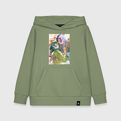 Толстовка детская хлопковая Монолог фармацевта Жэньши Маомао объятия, цвет: авокадо