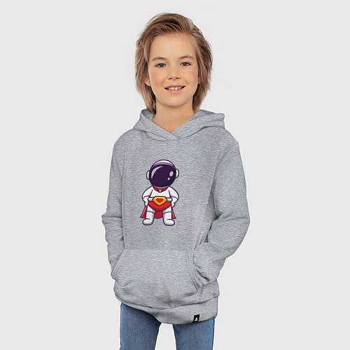 Детская толстовка-худи Super spaceman / Меланж – фото 3