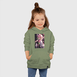 Толстовка детская хлопковая Клинок, рассекающий демонов Мицури Канродзи столп, цвет: авокадо — фото 2