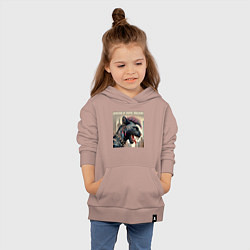 Толстовка детская хлопковая Cool panther - punks not dead, цвет: пыльно-розовый — фото 2