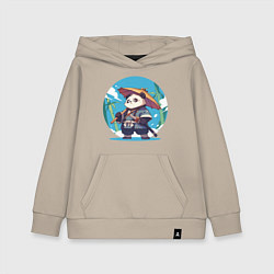 Толстовка детская хлопковая Самурай панда, цвет: миндальный
