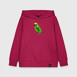 Детская толстовка-худи Зеленый попугай