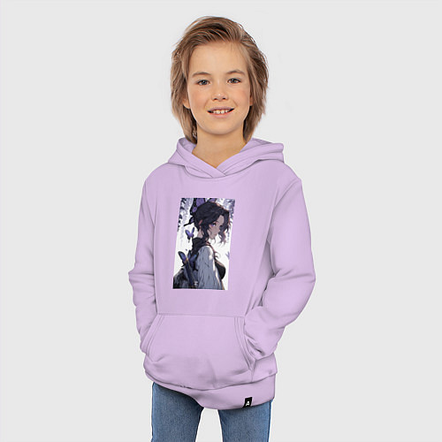 Детская толстовка-худи Клинок, рассекающий демонов Синобу Котё бабочка / Лаванда – фото 3