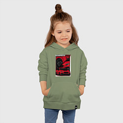 Толстовка детская хлопковая Автомобиль Subaru WRX, цвет: авокадо — фото 2