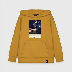 Толстовка детская хлопковая Mercedes-benz автомобиль ретро, цвет: горчичный