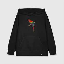 Толстовка детская хлопковая Попугай ara macaw, цвет: черный