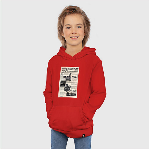 Детская толстовка-худи Ford ретро / Красный – фото 3