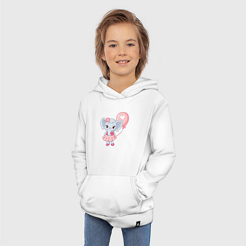 Детская толстовка-худи Elephant baby / Белый – фото 3