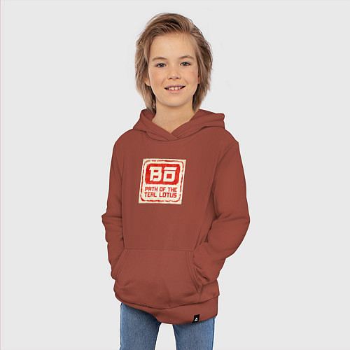 Детская толстовка-худи Bo path of the teal lotus logo / Кирпичный – фото 3