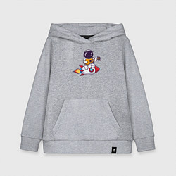 Толстовка детская хлопковая Гитарист космонавт, цвет: меланж