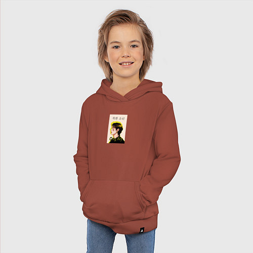 Детская толстовка-худи Техен хороший мальчик / Кирпичный – фото 3