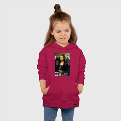 Толстовка детская хлопковая Мона Лиза диджей, цвет: маджента — фото 2